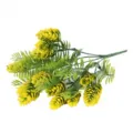 Artificial pinecone pine needle branch faux plant bundle for home decor photography props - Yellow