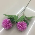 Kunstmatige roze paardebloem bloem enkele tak zijde bloemendecoratie tafel ornament - Donkerpaars