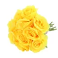 Yellow artificial rose bouquet 10 heads hand tied for wedding home decoration variant - Yellow