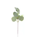 Artificial eucalyptus branch single stem green leaf fake plant for home decor DIY floral - 9 Heads Round Leaves with Fruit