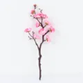 Artificial plum blossom branch pink floral stem for home decor living room tabletop arrangement - Pink