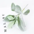 Artificial lamb's ear leaf single branch faux greenery for vase floral arrangement decor - Green