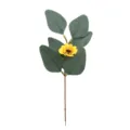 Kunstmatige eucalyptus tak met gele bloem, nep groene plant voor tafeldecoratie thuis. - 05E