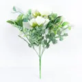 Artificial white rose flower bouquet for home decoration, wedding photography and floral arrangement. - White