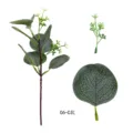 Artificial eucalyptus single branch with fruit money leaf for DIY home floral decor plant. - Style 06-C