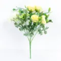 Artificial rose hydrangea flower bouquet wedding decoration home decor faux floral arrangement - Yellow