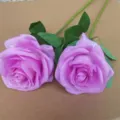 Artificial purple roses single stem silk flower wedding home decor floral arrangement fake - Fuschia