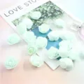 3.5cm PE foam artificial rose flower heads for wedding party DIY decoration and home styling. - Light Green