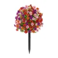 Artificial colorful petunia flower ball garden stake for home yard and outdoor decor. - Multicolor 6