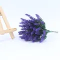 Artificial lavender bouquet purple plastic fake flowers for home decoration fence box display - 10 Branches / Purple