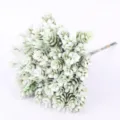 Artificial Pinecone Grass Bouquet White Green Fake Flower Plant Wall DIY Decor 1Pcs - White Bouquet (10 Branches)