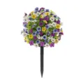 Artificial violet flower ground stake for spring summer garden home yard decoration plant - Multicolor 7