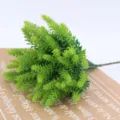Green artificial lavender bouquet, 10 branches plastic flowers for home decor variant - 10 Branches / Green