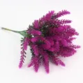 Artificial purple lavender flower bouquet plastic plants for home decor wedding. - 10 Branches / Fuschia