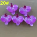 Artificial Phalaenopsis orchid flower heads, purple white pattern variant, 5 pcs DIY decor. - 20#