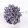 Artificial Pine Cone Flower Bouquet Pineapple Grass Plant Wall DIY Home Decoration - Purple Bouquet (10 Branches)