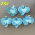 Artificial blue phalaenopsis orchid flower heads for DIY wedding floral decor arrangements. - 23#