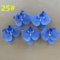 Artificial blue orchid flower heads for wedding decoration DIY craft supplies 5pcs - 25#