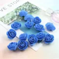 Blue 3.5CM PE foam rose flower heads for wedding party DIY decor and home decoration. - Royal Blue