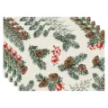 Christmas linen placemat set holiday dining table decorative mat festive tableware pad - Christmas Plants Watercolor Style (款式-3)