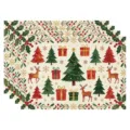 Christmas placemats set watercolor festive table mat holiday dining decor tabletop linen. - Watercolor Christmas Elements Style (款式-5)