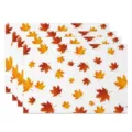Fall maple leaf placemats thanksgiving autumn table decor linen kitchen dining mats set - 30*45cm / Style 2 (Autumn Maple Leaf)