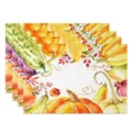 Thanksgiving Autumn Pumpkin Table Placemat Linen Kitchen Dining Table Decor Set 4pcs - 30*45cm / Style 4 (Pumpkin Gourd)