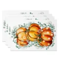 Thanksgiving linen placemats autumn pumpkin table mat decorative dining table set 4pcs - 30*45cm / Style 14 (Pumpkin Green Leaf)