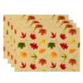 Autumn Thanksgiving linen placemats set of four, fall maple leaf table mats for party decor. - 30*45cm / Style 21 (Colorful Maples)