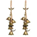 Vintage witch bells door hanging decoration mystical brass wind chime for home protection art craft - Wing Key Five Bells / 2 Pieces/Pack / Bronze