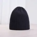 Schwarze gerippte Strickmütze für Damen und Herren, verdickte warme Wintermütze im Streetstyle. - Einheitsgröße / Schwarz