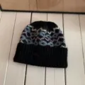 Fair Isle Strickmütze für Damen, Herbst Winter warm dick retro geometrische Wollmütze. - Einheitsgröße / Schwarz