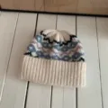 Fair Isle Strick Mütze Winter warm dicke Wollmütze Retro geometrische Pullover Mütze - Einheitsgröße / Beige