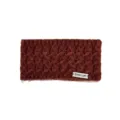 Diadema de punto rojo oscuro para mujer, accesorio para el pelo de invierno cálido y elegante. - Burdeos