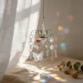 Crystal glass butterfly suncatcher hanging ornament for home garden decor and light catching. - Butterfly Style