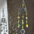 Κρυστάλλινο φεγγάρι μανιτάρι suncatcher κρεμαστό πρίσμα διακόσμηση παραθύρου ουράνιο τόξο. - Kitrino Manitari Feggari