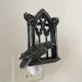 Luce notturna corvo gotico resina decorazione murale lampada spettrale halloween - Corvo con Luce