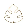 Golden metal monstera leaf plant support stake for indoor potted plants and garden decoration. - Gold Monstera Leaf