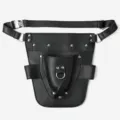 Bolso de cintura utilitario streetwear de cuero PU con múltiples bolsillos negro - Negro