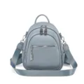 Mochila de cuero suave para mujer bolso de viaje casual elegante bolso de hombro convertible. - Azul