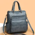 Bolso de mujer gris azulado multifuncional gran capacidad multi cremallera bolso de hombro casual - Azul