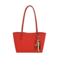 Bolso shopper de cuero trenzado rojo para mujer gran capacidad bolso de hombro de verano - Rojo