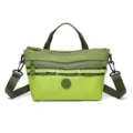 Bolso bandolera de nailon a cuadros verde, bolso cruzado casual con cremallera. - Verde