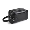 Bolso de Mano Negro para Hombre con Estampado de Cocodrilo y Cremallera Chic - Negro Pequeño