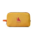 Bolsa de maquillaje de viaje impermeable de nailon, neceser amarillo con asa lateral. - Amarillo
