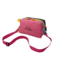 Bolso cruzado multicapa de nylon colorido bolsa de cosméticos impermeable de viaje - Rosa