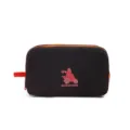 Bolsa cosmética de nailon negro y naranja, neceser elegante de colorblock, ligero. - Negro