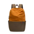Elegante mochila bicolor para viajes al aire libre, gran bolsa impermeable y casual. - Marrón