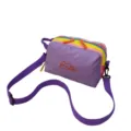 Bolso cruzado impermeable colorido de nylon, neceseres de maquillaje multi-compartimentos. - Púrpura