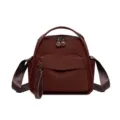Elegante bolso cruzado marrón oscuro para mujer, bolso de hombro informal ligero diario. - Marrón Rojo